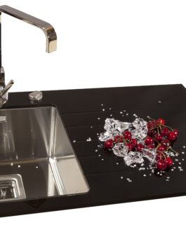 SinkSolution R LINE 860×540 rustfrit stål køkkenvask med glas drypbakke