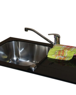 SinkSolution S LINE 780×435 rustfrit stål køkkenvask med glas skyllebakke