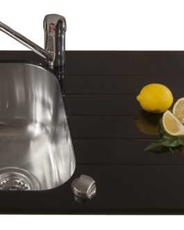 SinkSolution S LINE-800×500 rustfrit stål køkkenvask med glas skyllebakke