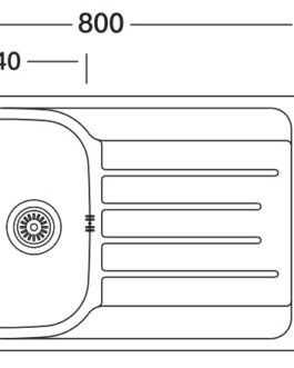 SinkSolution A LINE 800×500 1x rustfri stål køkkenvask