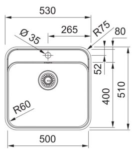 Franke Smart Slimtop SRX 210-50 TL UG Rustfri stål køkkenvask