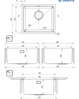 Deante Egeria ZPE 010A Rustfri stål køkkenvask