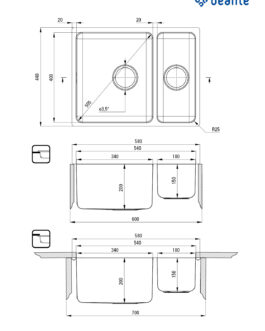 Deante Egeria ZPE 050C Rustfri stål køkkenvask