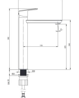 Deante ARNIKA BQA_020N rustfristål håndvask vandhane