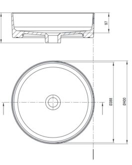 Deante Round CGR_6U4S keramisk rund håndvask til badeværelse
